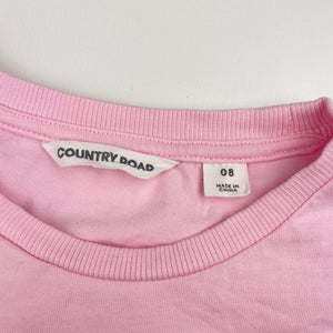 Girls Country Road, pink cotton tee / top, sequins, GUC, size 8,  