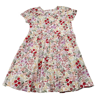 Girls Anko, floral cotton casual dress, GUC, size 5, L: 57cm