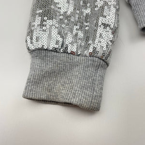 Girls GUESS, silver sequin jacket (discolouration on cuffs), FUC, size 7-8,  