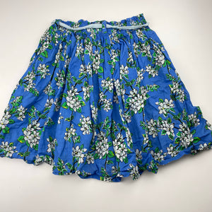 Girls Coco and Ginger, hand made, lightweight floral cotton skirt, elasticated, L:39cm, EUC, size 8,  