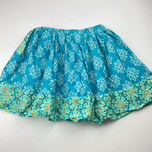 Girls Disney, lined cotton skirt, elasticated, L:33cm, EUC, size 7-8,  