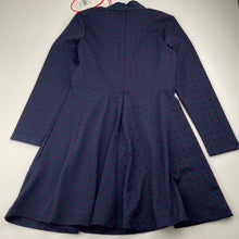 Load image into Gallery viewer, Girls Little Leona, navy &amp; red spot long sleeve dress, NEW, size 8, L: 66cm