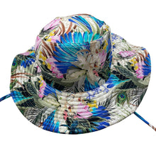 Load image into Gallery viewer, Girls AQUA BLU, UP50+ colourful floral swim hat, NEW, size 4-6,  