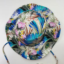 Load image into Gallery viewer, Girls AQUA BLU, UP50+ colourful floral swim hat, NEW, size 4-6,  