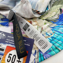 Load image into Gallery viewer, Girls AQUA BLU, UP50+ colourful floral swim hat, NEW, size 4-6,  