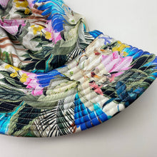 Load image into Gallery viewer, Girls AQUA BLU, UP50+ colourful floral swim hat, NEW, size 4-6,  