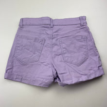 Load image into Gallery viewer, Girls H&amp;M, purple stretch cotton shorts, adjustable, EUC, size 13,  