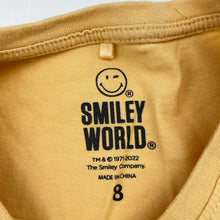 Load image into Gallery viewer, Girls SMILEY WORLD, yellow cotton tee / top, flower, EUC, size 8,  