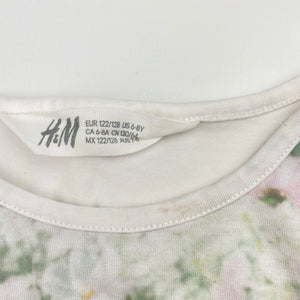 Girls H&M, lightweight tee / top, rabbit (light marks at neck), FUC, size 7-8,  