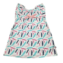Load image into Gallery viewer, Girls the little dog laughed, stretchy casual dress, feathers, EUC, size 4-5, L: 53cm
