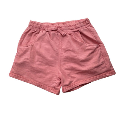 Girls Nutmeg, pink cotton shorts, elasticated, FUC, size 8-9,  