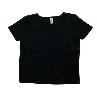 Girls Brilliant Basics, black ribbed stretchy tee / top, EUC, size 12,  