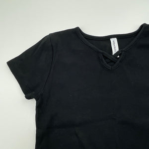Girls Brilliant Basics, black ribbed stretchy tee / top, EUC, size 12,  