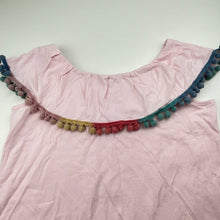 Load image into Gallery viewer, Girls Seed, pink cotton top, pom-pom trim, GUC, size 8,  