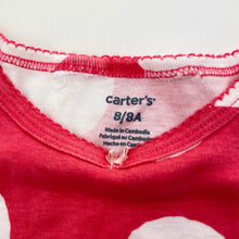 Load image into Gallery viewer, Girls Carter&#39;s, cotton pyjama tee / top, GUC, size 8,  