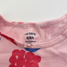 Load image into Gallery viewer, Girls Carter&#39;s, cotton pyjama tee / top, GUC, size 8,  