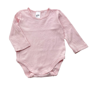 Girls Anko, pink cotton bodysuit / romper, GUC, size 0,  