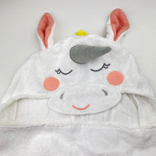 Load image into Gallery viewer, Girls Milkshake, cotton hooded bath wrap, unicorn, NEW, size 1-3,  