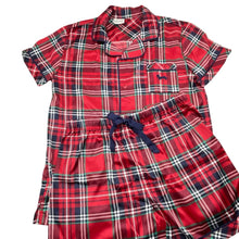 Load image into Gallery viewer, Girls Peter Alexander, red tartan Christmas pyjama top &amp; shorts, NEW, size 14,  