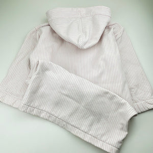 Girls SHERIDAN kids, pink stripe cotton dressing gown / bath robe, GUC, size 6-8,  