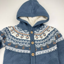 Load image into Gallery viewer, Unisex Anko, fleece-lined, chunky knit hooded cardigan, GUC, size 1,  