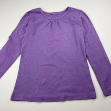 Load image into Gallery viewer, Girls purple, cotton long sleeve top, no labels, armpit-armpit: 30cm, shoulder-cuff: 39cm, GUC, size 5-6,  