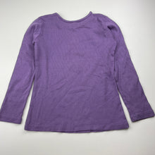 Load image into Gallery viewer, Girls purple, cotton long sleeve top, no labels, armpit-armpit: 30cm, shoulder-cuff: 39cm, GUC, size 5-6,  