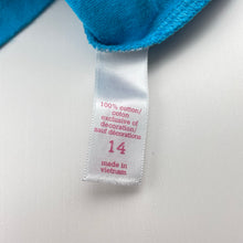 Load image into Gallery viewer, Girls Justice, blue cotton tee / top, EUC, size 14,  