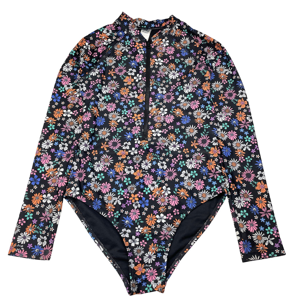 Girls Anko, floral long sleeve swim one-piece, EUC, size 14,  