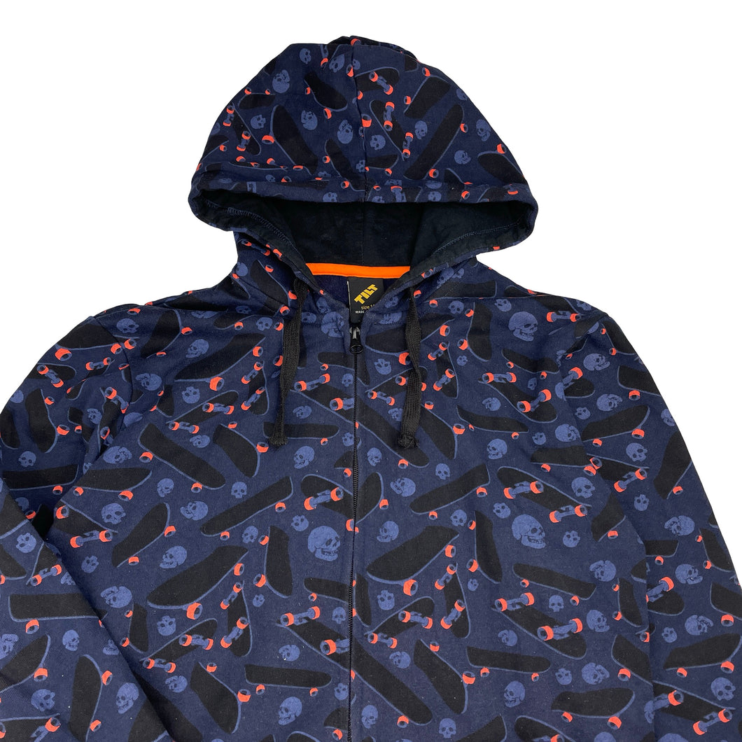 Boys TILT, fleece-lined zip hoodie sweater, skateboard, FUC, size 14,  