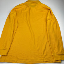 Load image into Gallery viewer, Unisex SCHOOL ZONE, yellow / gold long sleeve polo shirt, EUC, size 16,  