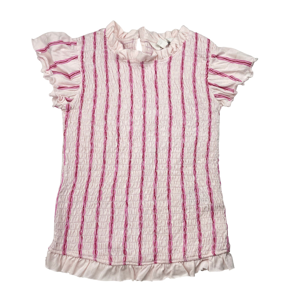Girls Milkshake, shirred pink cotton top, EUC, size 8,  