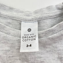 Load image into Gallery viewer, Unisex Target, organic cotton blend waffle long sleeve top, EUC, size 3-4,  