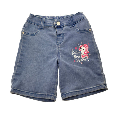 Girls Babe, stretchy denim shorts, elasticated, FUC, size 4-5,  