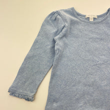 Load image into Gallery viewer, Girls Purebaby, organic cotton pointelle long sleeve top, GUC, size 2,  