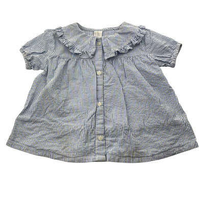 Girls H&M, striped cotton blouse / top, EUC, size 1-2,  