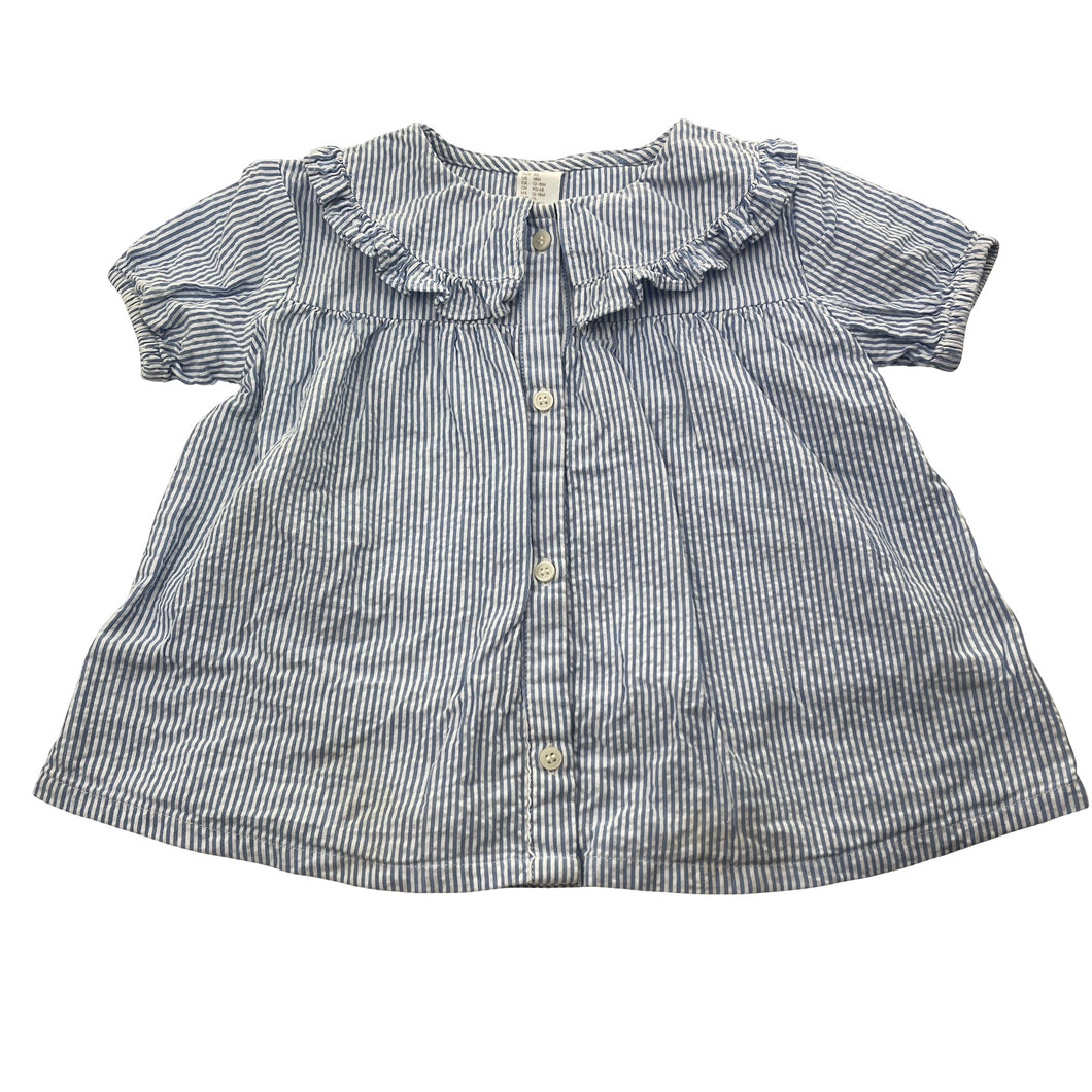 Girls H&M, striped cotton blouse / top, EUC, size 1-2,  