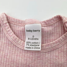 Load image into Gallery viewer, Girls Baby Berry, pink marle ribbed tee / top, FUC, size 0,  