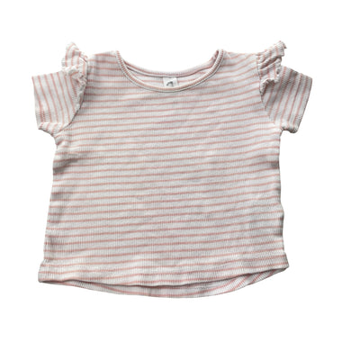 Girls Dymples, ribbed organic cotton blend top, FUC, size 00,  