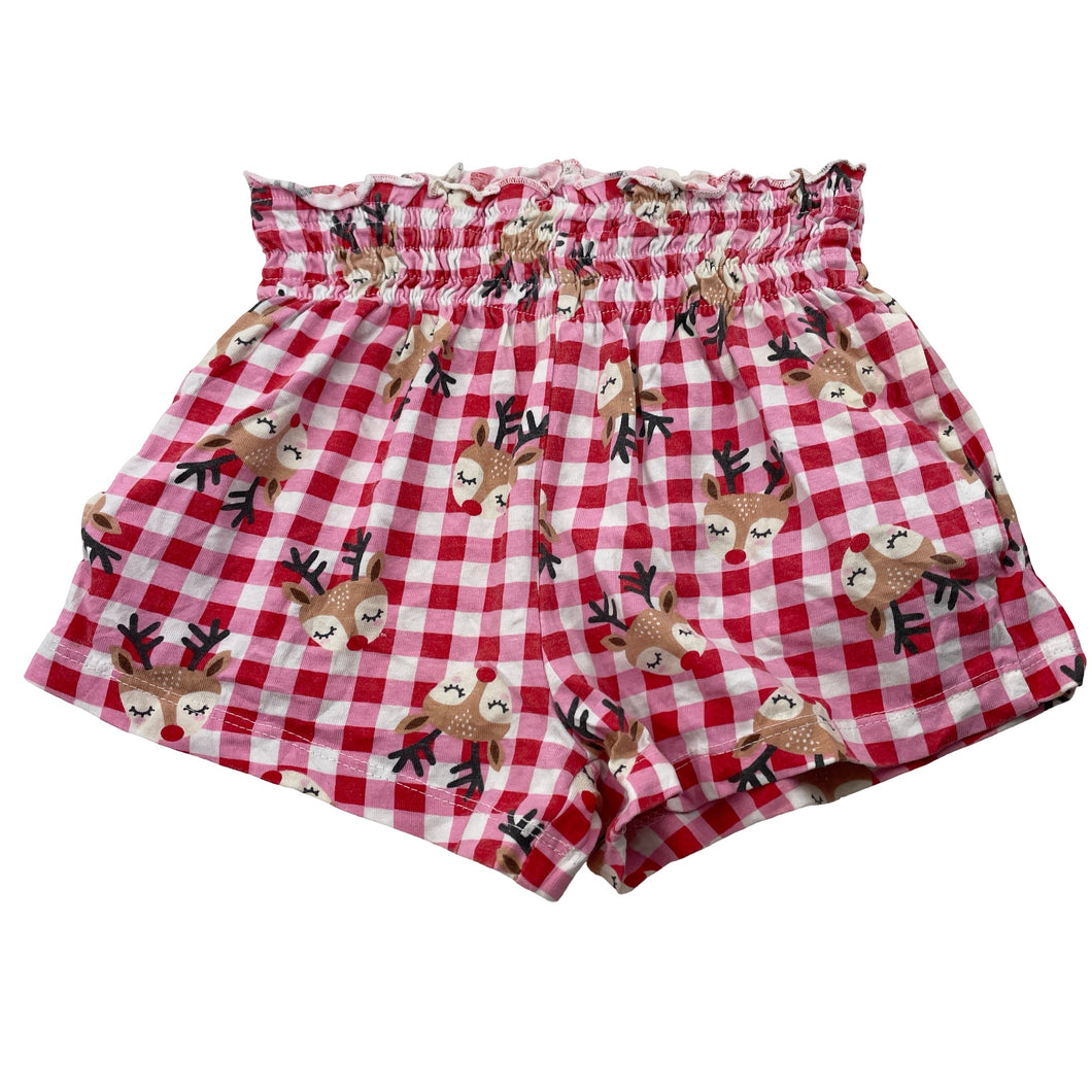 Girls Mango, cotton Christmas shorts, elasticated, FUC, size 5,  