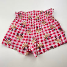 Load image into Gallery viewer, Girls Mango, cotton Christmas shorts, elasticated, FUC, size 5,  