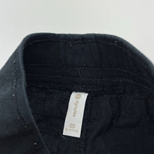 Load image into Gallery viewer, Boys Dymples, black cotton shorts, elasticated, GUC, size 00,  
