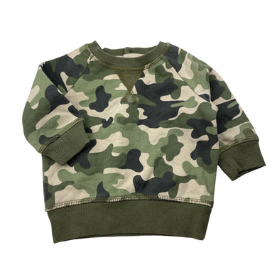 Boys Baby Berry, fleece-lined camo print sweater / jumper, EUC, size 00,  