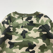 Load image into Gallery viewer, Boys Baby Berry, fleece-lined camo print sweater / jumper, EUC, size 00,  
