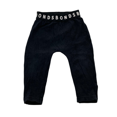 Unisex BONDS, black leggings / bottoms, elasticated (wash fade), FUC, size 00,  
