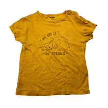 Load image into Gallery viewer, Unisex KIABI, yellow cotton tee / top, elephants, GUC, size 0-1,  
