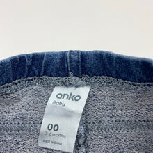 Load image into Gallery viewer, Unisex Anko, lightweight denim pants / bottoms, elasticated, GUC, size 00,  