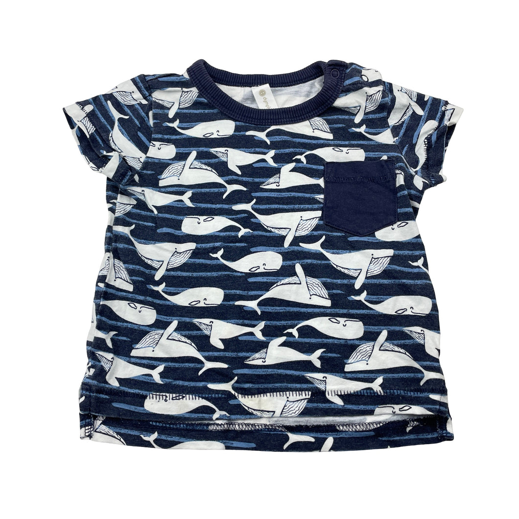 Boys Dymples, cotton tee / top, whales, GUC, size 00,  