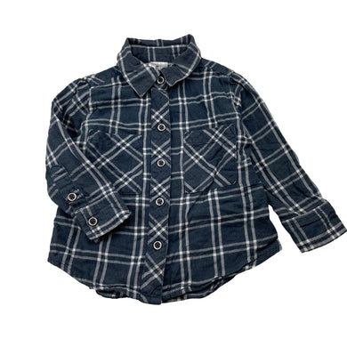 Boys H&T, checked cotton long sleeve shirt, GUC, size 1,  