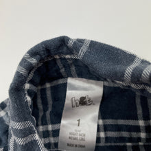 Load image into Gallery viewer, Boys H&amp;T, checked cotton long sleeve shirt, GUC, size 1,  